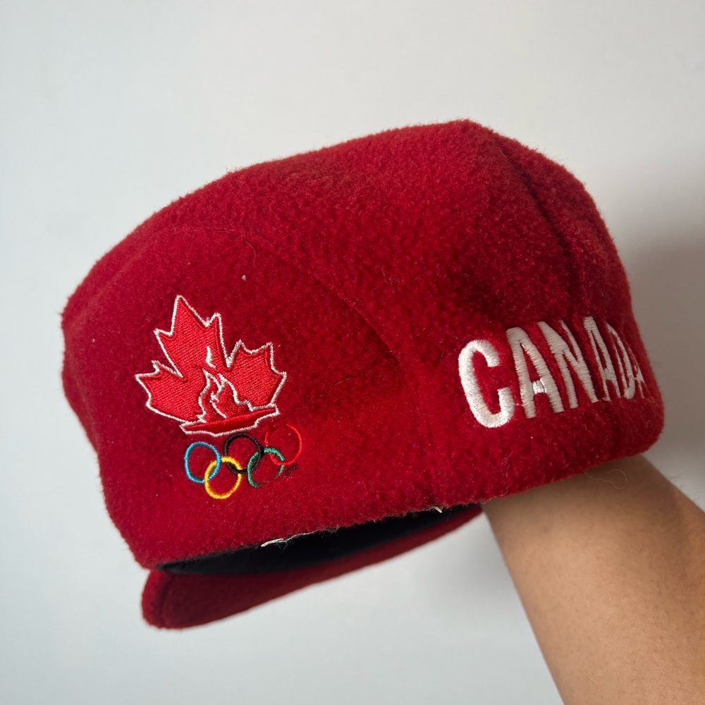👕🌶 1998 Vintage Roots Olympics Nagano Canada Fleeced 2 In 1 Baret Styled Hat